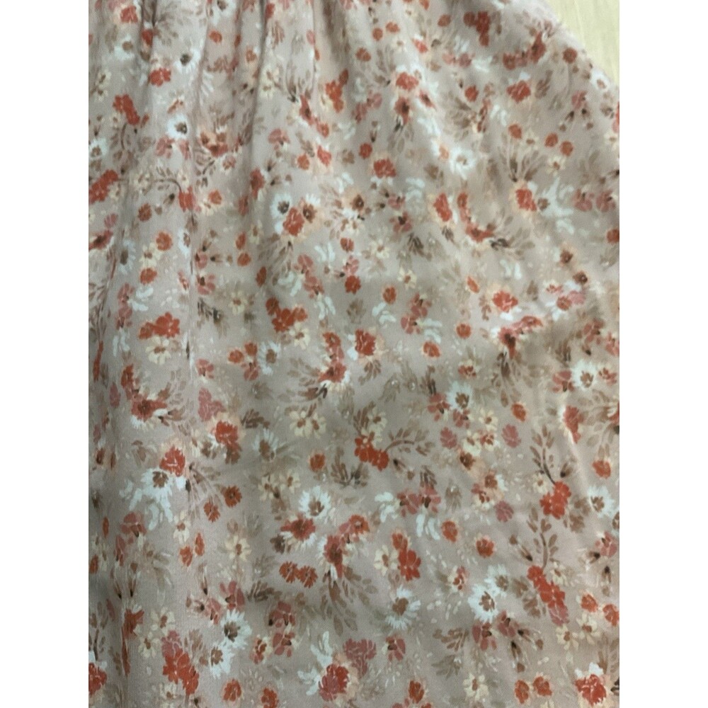 Forever 21 Smocked Spaghetti Straps Floral Pink Orange Plus Size 2X Sun Dress - Picture 4 of 9